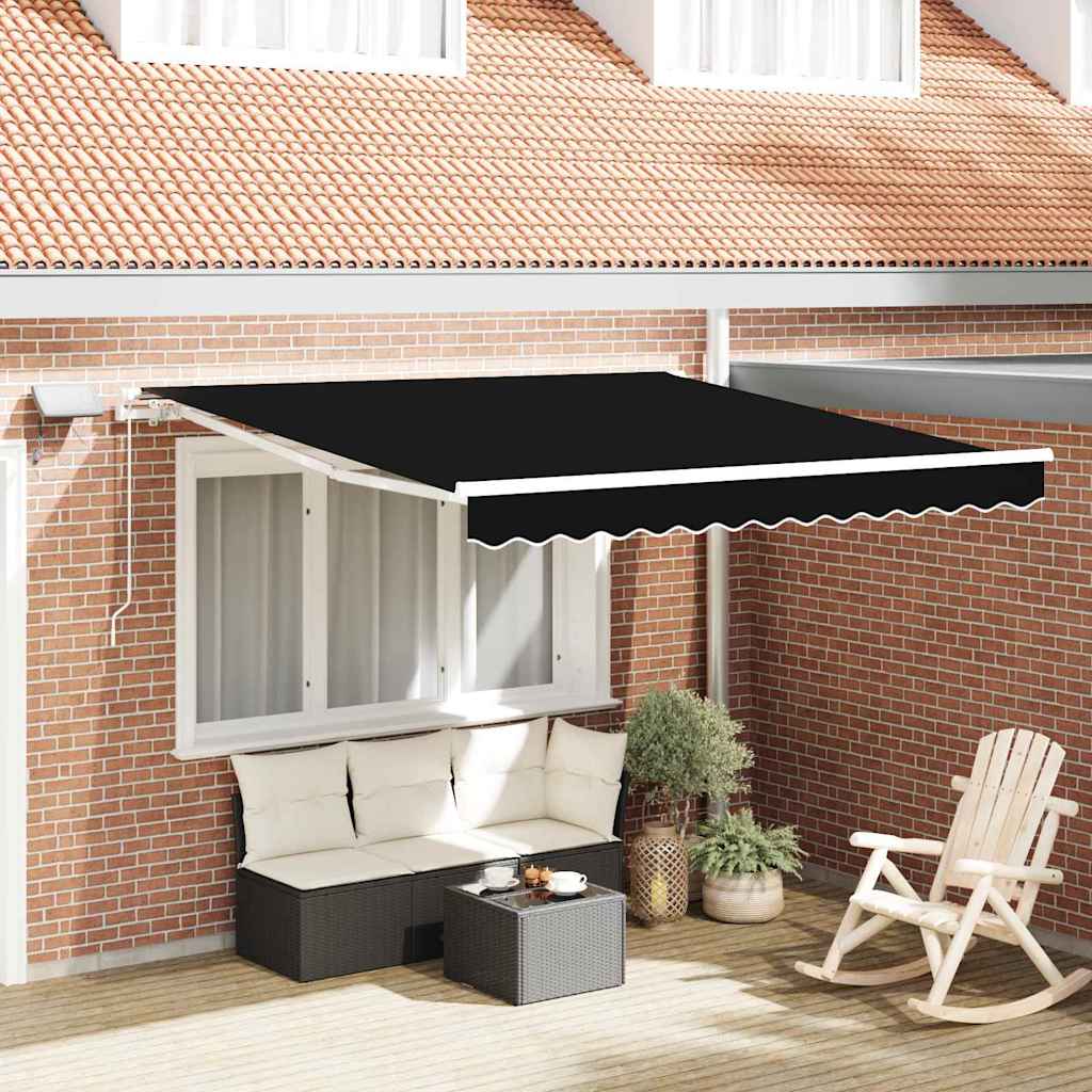 Retractable Awning with Manual 300 x 250 cm Black