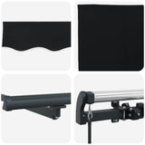 Retractable Awning Black 300 x 250 cm Polyester and Steel