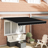 Retractable Awning Black 300 x 250 cm Polyester and Steel