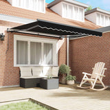 Retractable Awning Black 300 x 250 cm Polyester and Steel