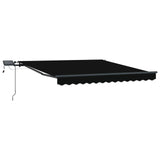 Retractable Awning Manual Black 300 x 250 cm Fabric