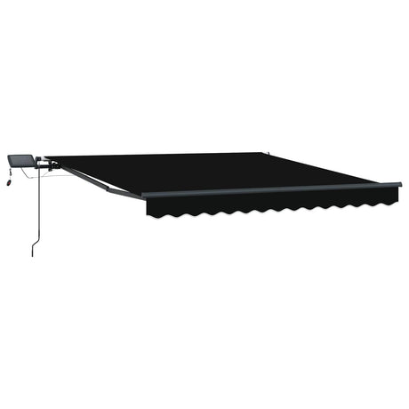 Retractable Awning Manual Black 300 x 250 cm Fabric