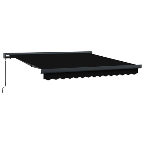 Retractable Awning Black 300 x 250 cm Fabric, Metal