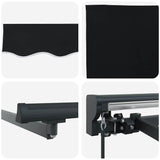 Retractable Awning Manual Black 300x250 cm Fabric