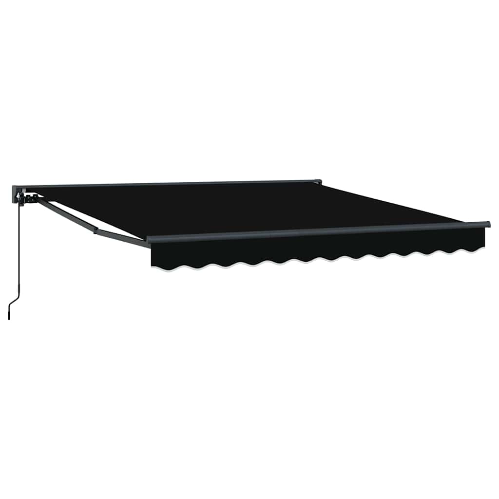 Retractable Awning Manual Black 300x250 cm Fabric