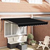 Retractable Awning Black 300x250 cm Fabric