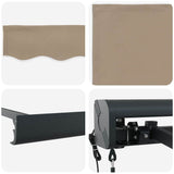 Retractable Awning Manual Beige 300 x 250 cm Fabric and Metal