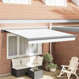 Retractable Awning White 300 x 250 cm Fabric, Metal