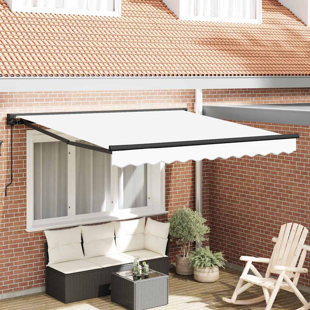 Retractable Awning Manual White 300x250 cm Fabric