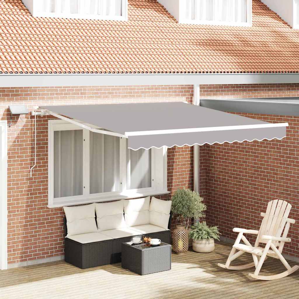Retractable Awning with Manual 300 x 250 cm Light grey