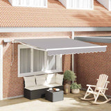 Retractable Awning with Manual 300 x 250 cm Light grey