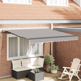 Retractable Awning Light Grey 300 x 250 cm Polyester and Steel
