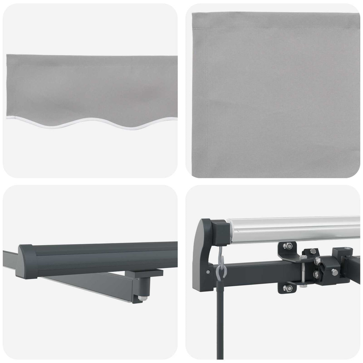 Retractable Awning Manual Light grey 300 x 250 cm Fabric