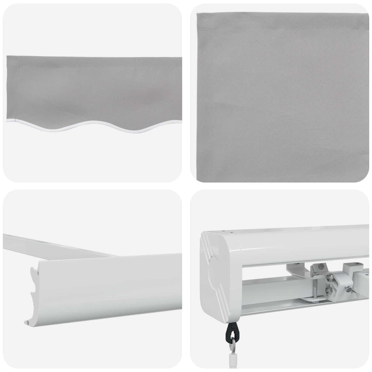 Retractable Awning Light Grey 300 x 250 cm Fabric and Metal