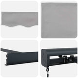 Retractable Awning Light Grey 300 x 250 cm Fabric, Metal