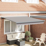 Retractable Awning Light Grey 300 x 250 cm Fabric, Metal