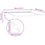 Retractable Awning Light Grey 300 x 250 cm Fabric and Metal