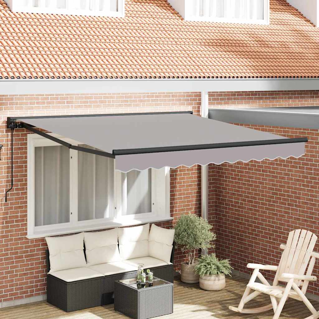 Retractable Awning Manual Light Grey 300x250 cm Fabric