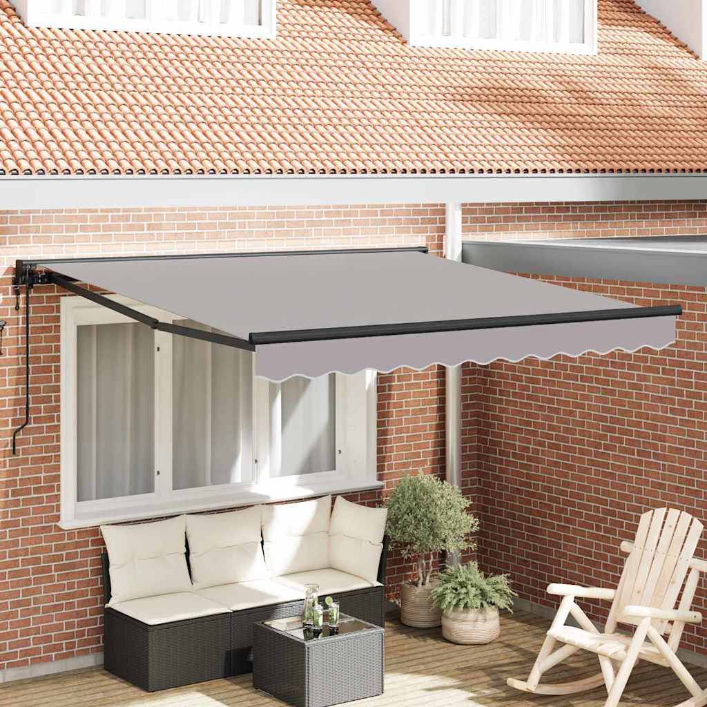 Retractable Awning Light Grey 300x250 cm Fabric