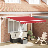 Retractable Awning with Manual 300 x 250 cm Red