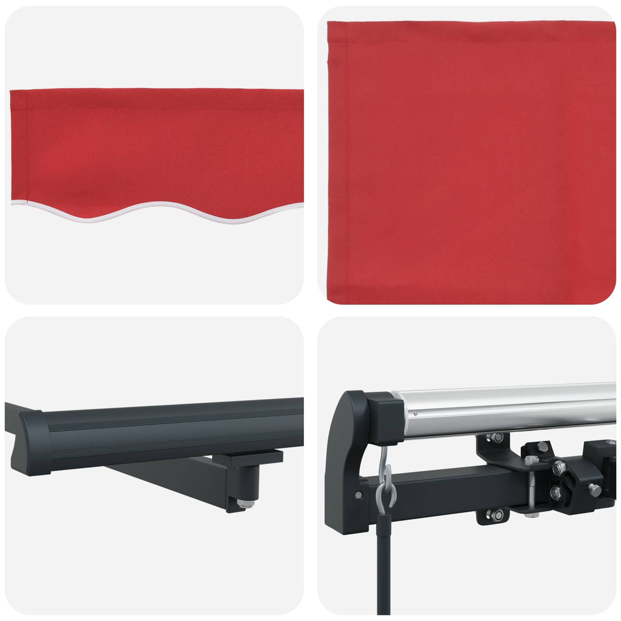 Retractable Awning Manual Red 300 x 250 cm Polyester and Steel