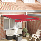 Retractable Awning Manual Red 300 x 250 cm Polyester and Steel