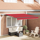 Retractable Awning Manual Red 300 x 250 cm Fabric