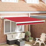 Retractable Awning Red 300 x 250 cm Fabric, Metal