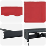 Retractable Awning Red 300 x 250 cm Fabric, Metal