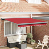 Retractable Awning Red 300 x 250 cm Fabric, Metal