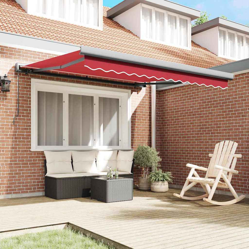 Retractable Awning Red 300 x 250 cm Fabric, Metal
