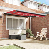 Retractable Awning Red 300 x 250 cm Fabric, Metal