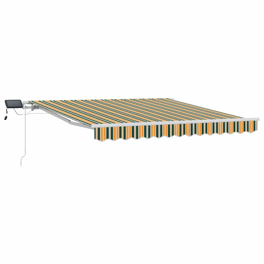 Retractable Awning with Manual 300 x 250 cm Green and yellow