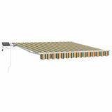 Retractable Awning with Manual 300 x 250 cm Green and yellow