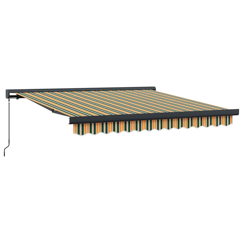 Retractable Awning Green, Yellow 300 x 250 cm Fabric, Metal