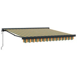 Retractable Awning Green and yellow 300 x 250 cm Fabric, Metal