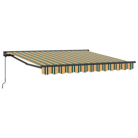 Retractable Awning Manual Green and Yellow 300x250 cm Fabric