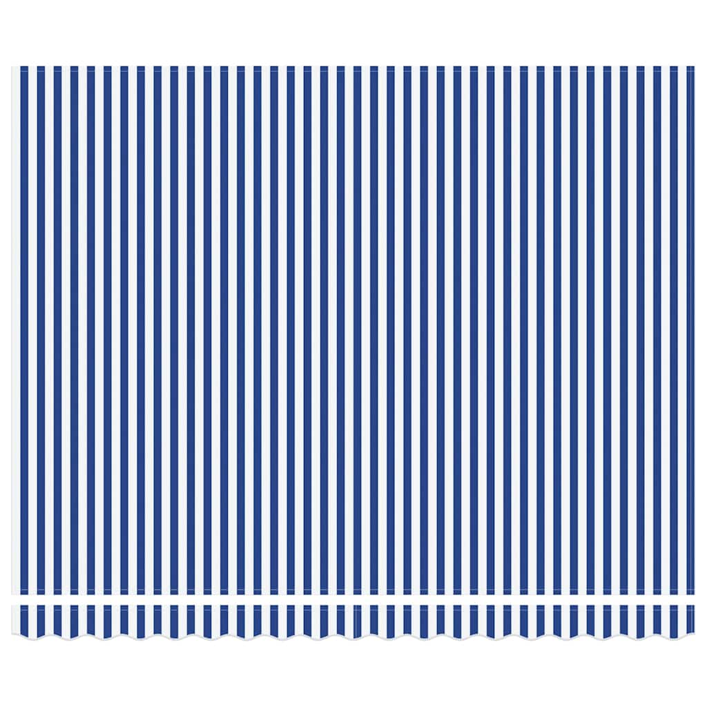 Retractable Awning Blue and White 350 x 250 cm Fabric and Metal
