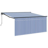 Retractable Awning Manual Blue and anthracite 350 x 250 cm