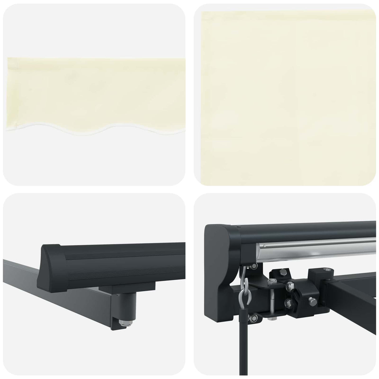 Retractable Awning Cream 350 x 250 cm Polyester and Aluminium