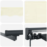 Retractable Awning Cream 350 x 250 cm Polyester and Aluminium