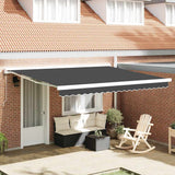 Retractable Awning Orange and White 350 x 250 cm