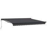 Retractable Awning Orange and white 350 x 250 cm Fabric, Metal
