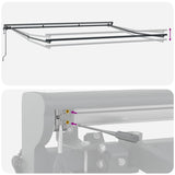 Retractable Awning Orange and white 350 x 250 cm Fabric, Metal
