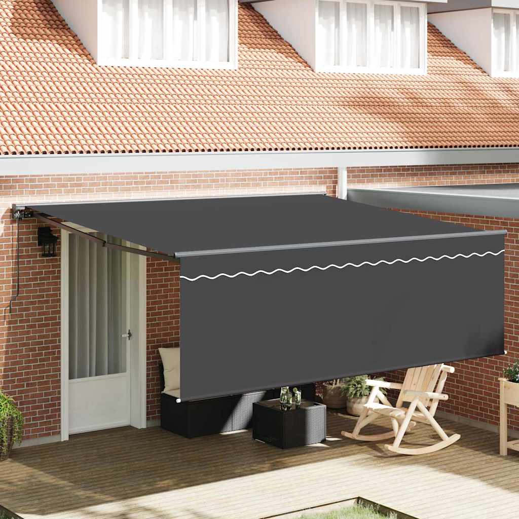 Retractable Awning Manual Orange and White 350x250 cm Fabric