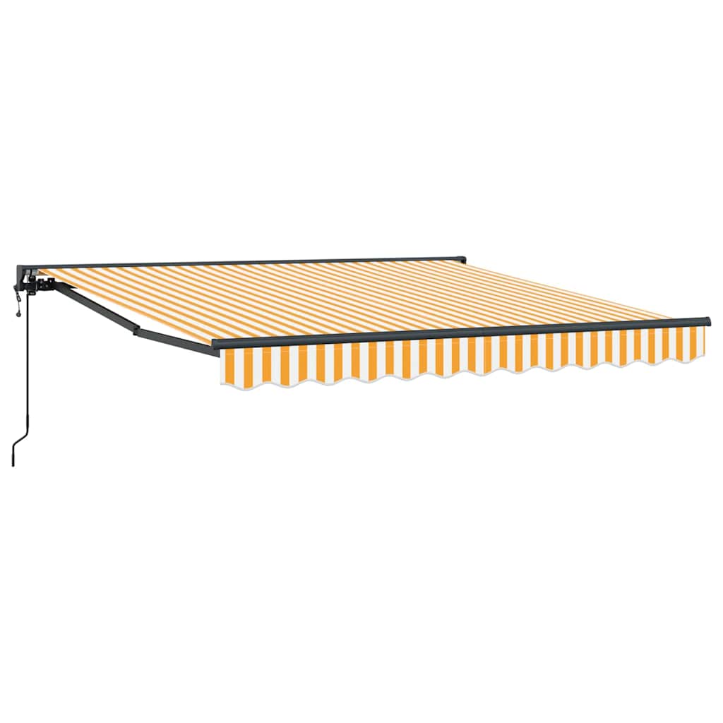 Retractable Awning Orange and White 350x250 cm Fabric