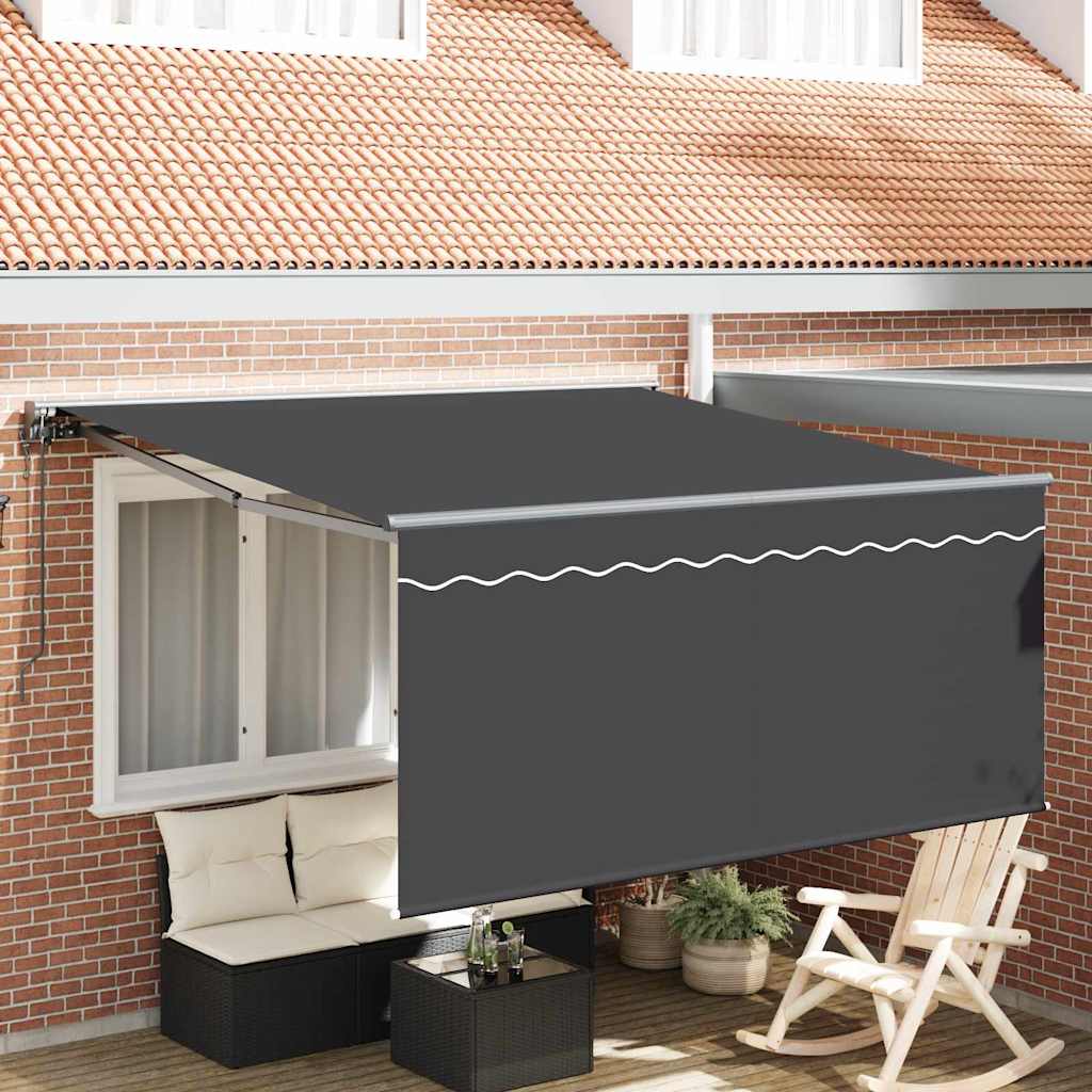 Retractable Awning Manual Grey and anthracite 350 x 250 cm