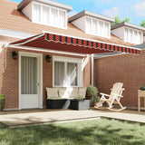 Awning Striped Orange and brown 3.5 x 2.5 m Polyester and metal