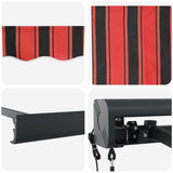Retractable Awning Manual Red and black 350 x 250 cm Fabric