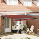Retractable Awning Manual Red and Black 350 x 250 cm Fabric